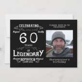Legend 60th Birthday Photo Black  Kaart (Voorkant)