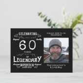 Legend 60th Birthday Photo Black  Kaart (Staand voorkant)