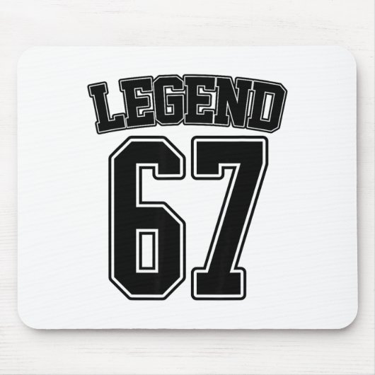Legend 67 Six Seven Srts Number Varsity Team 67th  Muismat (Voorkant)