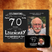 Legend 70th Birthday Foto zwart Kaart