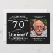 Legend 70th Birthday Foto zwart  Kaart (Voorkant)
