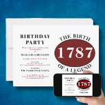 Legend Birthday Party Invitation Kaart<br><div class="desc">Viel de geboorte van een legende met deze stijlvolle uitnodiging voor het vieren van de verjaardag van de rode en zwarte kleur. Voeg hun naam en jaar toe om het hun eigen te maken, en laat het verjaardagsfeest beginnen. Deze uitnodiging, voorzien van een gewaagd rood en zwart design op een...</div>