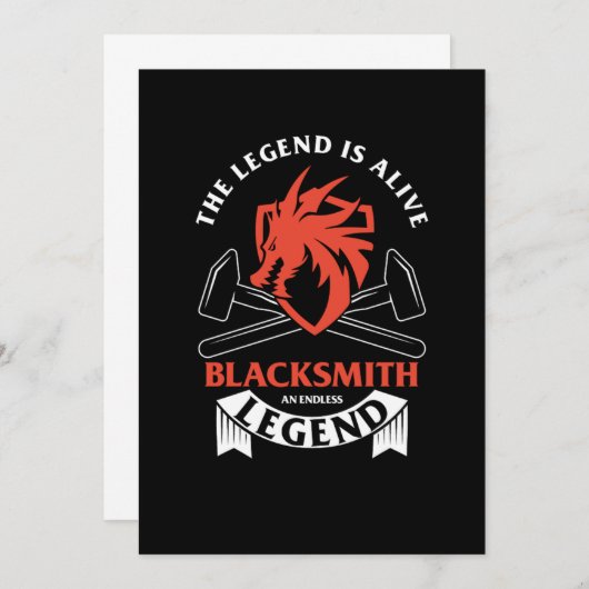 Legend Blacksmith Anvil, Smeedraait Farrier Hammer Kaart (Voorkant / Achterkant)