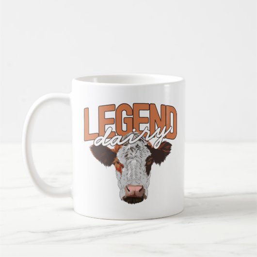 Legend Dairy Apparel Funny Koe Milker Koe Pun Koffiemok (Links)