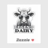 Legend Dairy Funny Farmer Cow Farmer Pun Graphic T Sticker (Vel)