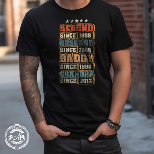 Legend Echtgenoot Papa Opa Gepersonaliseerd T-shir T-shirt