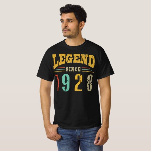 Legend from 1928 Man Myth , 1928 Legend Bday Gift T-shirt (Voorkant volledig)