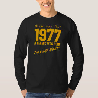 Legend Geboren in 1977 feestdag T-shirt