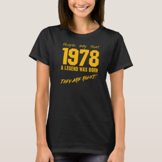 Legend Geboren in 1978 feestdag T-shirt