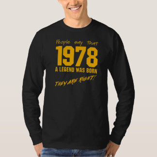 Legend Geboren in 1978 feestdag T-shirt