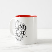 Legend heeft 2023 gepensioneerd en niet mijn probl tweekleurige koffiemok (Voorkant links)