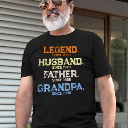 Legend Husband Dad GRANDPA Gepersonaliseerd T-shirt