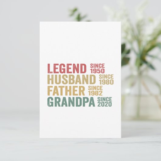 Legend Husband vader opa Birthday Bedankkaart (Staand voorkant)