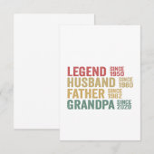 Legend Husband vader opa Birthday Bedankkaart (Voorkant / Achterkant)