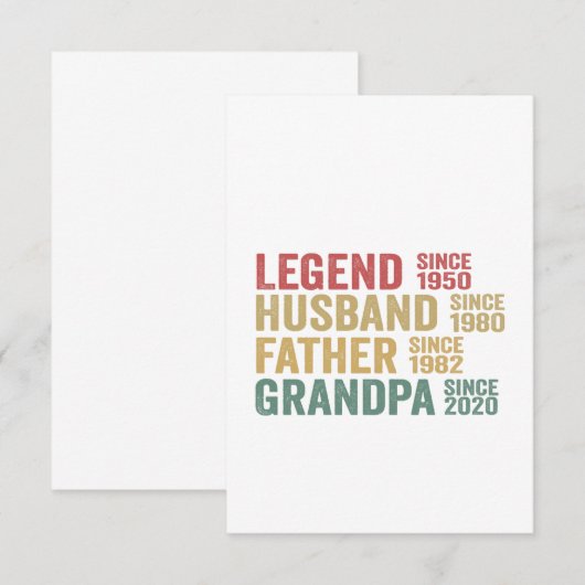 Legend Husband vader opa Birthday Bedankkaart (Voorkant / Achterkant)