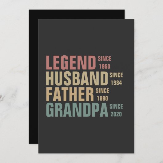  Legend Husband vader opa Birthday Kaart (Voorkant / Achterkant)