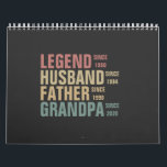 Legend Husband vader opa Birthday Kalender<br><div class="desc">Pas dit geweldige Retro  Birthday Idea aan en verhoog uw familielid</div>