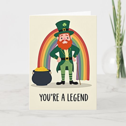 Legend Leprechaun Good Luck Card Kaart (Voorkant)