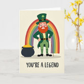 Legend Leprechaun Good Luck Card Kaart (Gele Bloem)