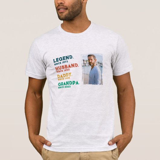 Legend Man Papa Opa Gepersonaliseerd T-shirt (Voorkant)