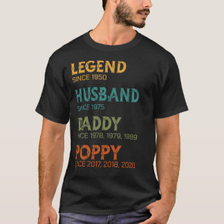 Legend Man Papa Poppy Custom Jaar Gift T-shirt