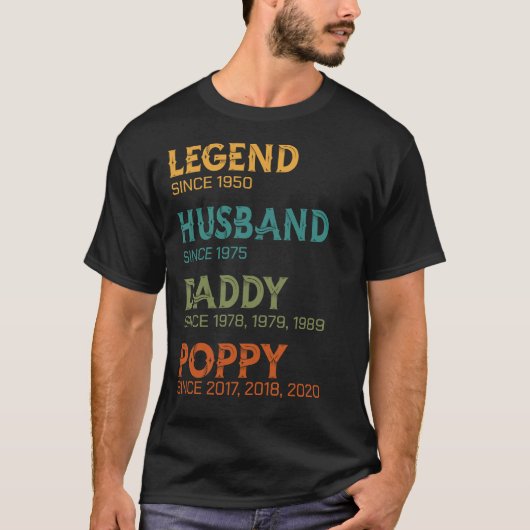 Legend Man Papa Poppy Custom Jaar Gift T-shirt (Voorkant)