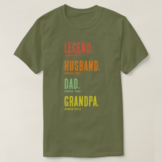 Legend man vader opa sinds t-shirt (Design voorkant)