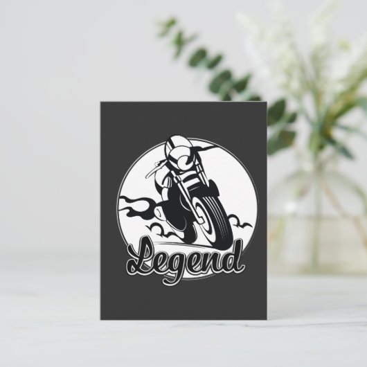 Legend Motorcycle T-Shirt Briefkaart (Staand voorkant)