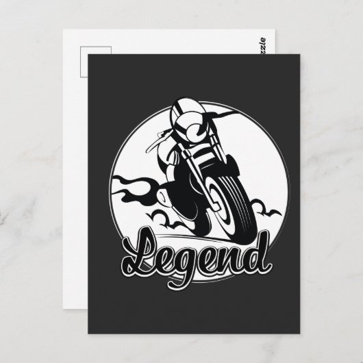 Legend Motorcycle T-Shirt Briefkaart (Voorkant / Achterkant)