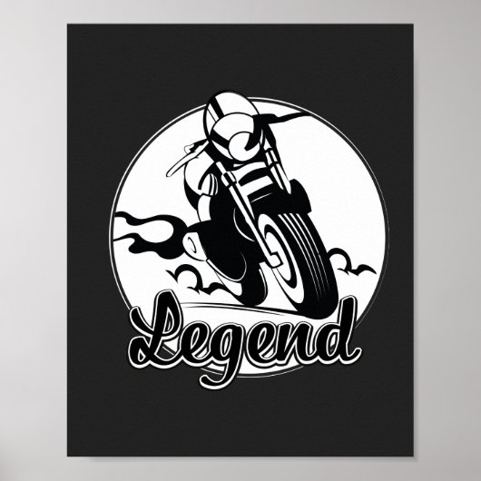 Legend Motorcycle T-Shirt Poster (Voorkant)