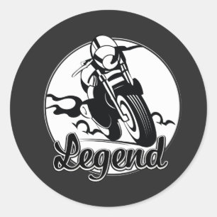 Legend Motorcycle T-Shirt Ronde Sticker