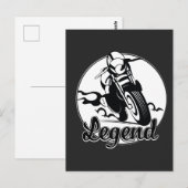 Legend Motorfiets T-shirt Briefkaart (Voorkant / Achterkant)