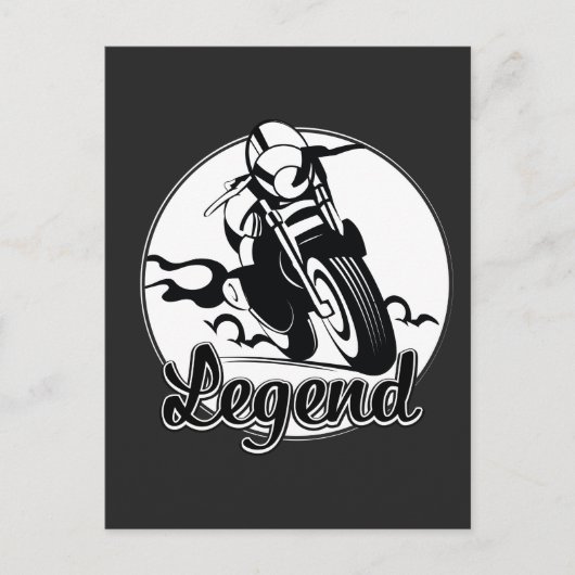 Legend Motorfiets T-shirt Briefkaart (Voorkant)