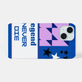 Legend Never Die Bold Typography Motivational Desi iPhone 15 Case (Achterkant horizontaal)