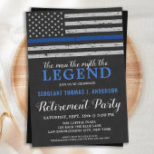 Legend Police Retirement Party Thin Blue Line Flag Kaart