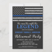 Legend Police Retirement Party Thin Blue Line Flag Kaart (Voorkant)
