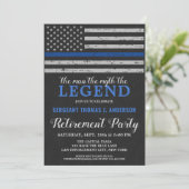 Legend Police Retirement Party Thin Blue Line Flag Kaart (Staand voorkant)