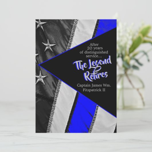 Legend retires politieretirement Party Kaart (Staand voorkant)