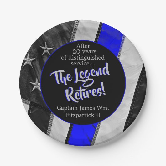 Legend retires politieretirement Party Papieren Bordje (Voorkant)