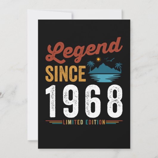 Legend Since 1968 Birthday Retro Vintage Kaart (Voorkant)