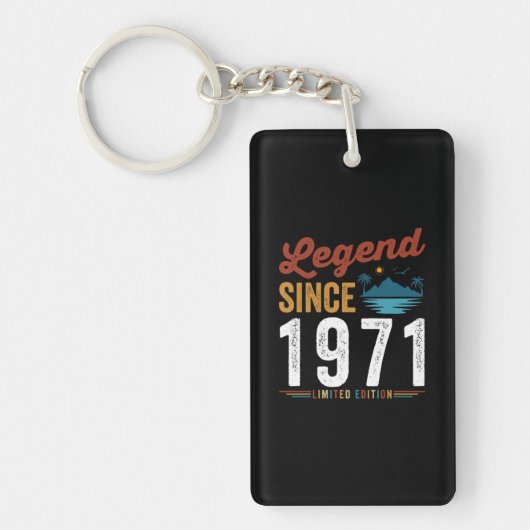 Legend Since 1971 Birthday Retro Vintage Sleutelhanger (Voorkant)