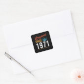 Legend Since 1971 Birthday Retro Vintage Vierkante Sticker (Envelop)