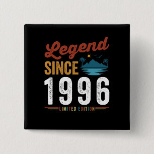 Legend Since 1996 Birthday Retro Vintage Vierkante Button 5,1 Cm