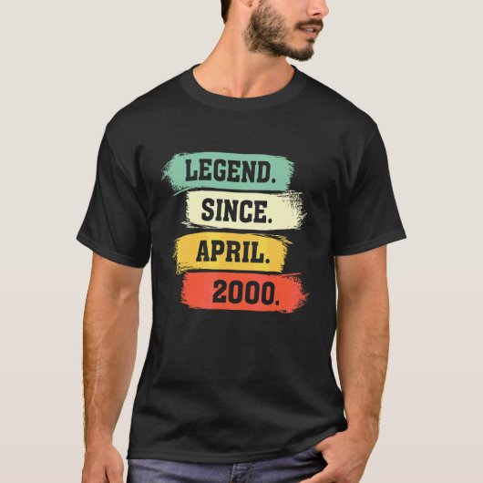 Legend Since April 2000 U2013 Happy Birthday T-shirt (Voorkant)