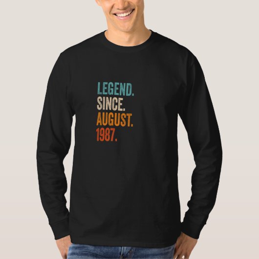 Legend Since August 1987 35th Birthday T-shirt (Voorkant)