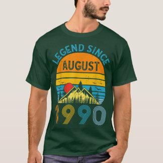 Legend Since August 1990 32nd Birthday Vintage 32  T-shirt
