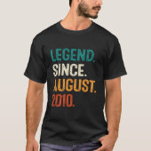 Legend Since August 2010 13Th For T-shirt (Voorkant)