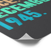 Legend Since December 1945 Birth Of Birthday 1945  Poster (Hoek)