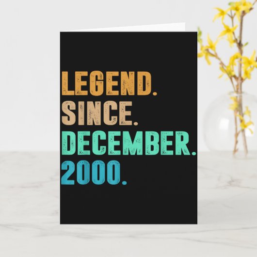 Legend Since December 2000 Birth Of Birthday 2000 Kaart (Gele Bloem)