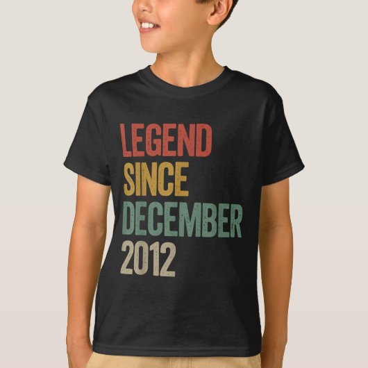 Legend Since December 2012 13th Birthday Retro Vin T-shirt (Voorkant)